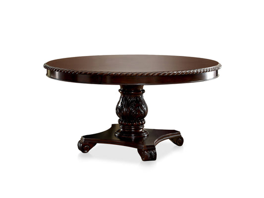 Furniture of America Bell Traditional Round Dining Table IDF-3319RT