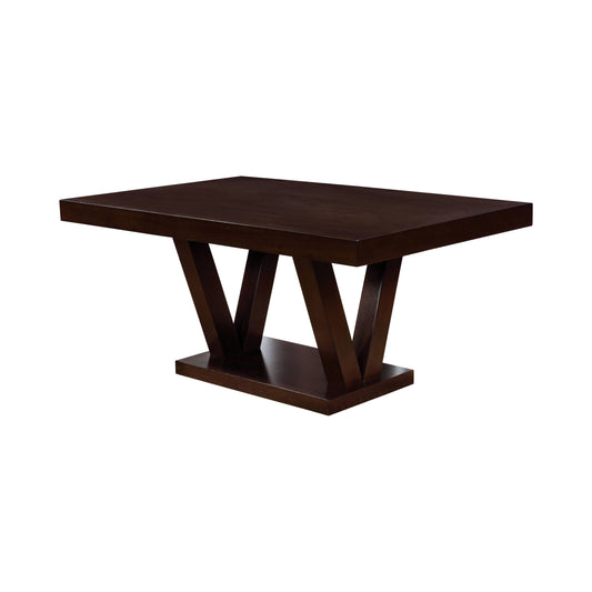 Furniture of America Larmon Traditional Extendable Pedestal Dining Table IDF-3557T