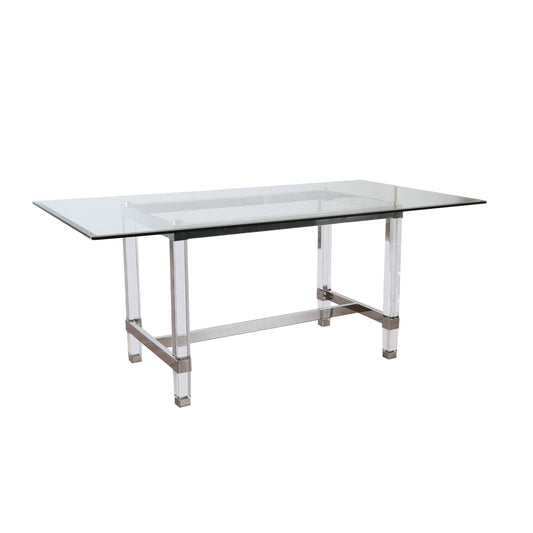 Furniture of America Caydence Contemporary Glass Top Dining Table IDF-3654T