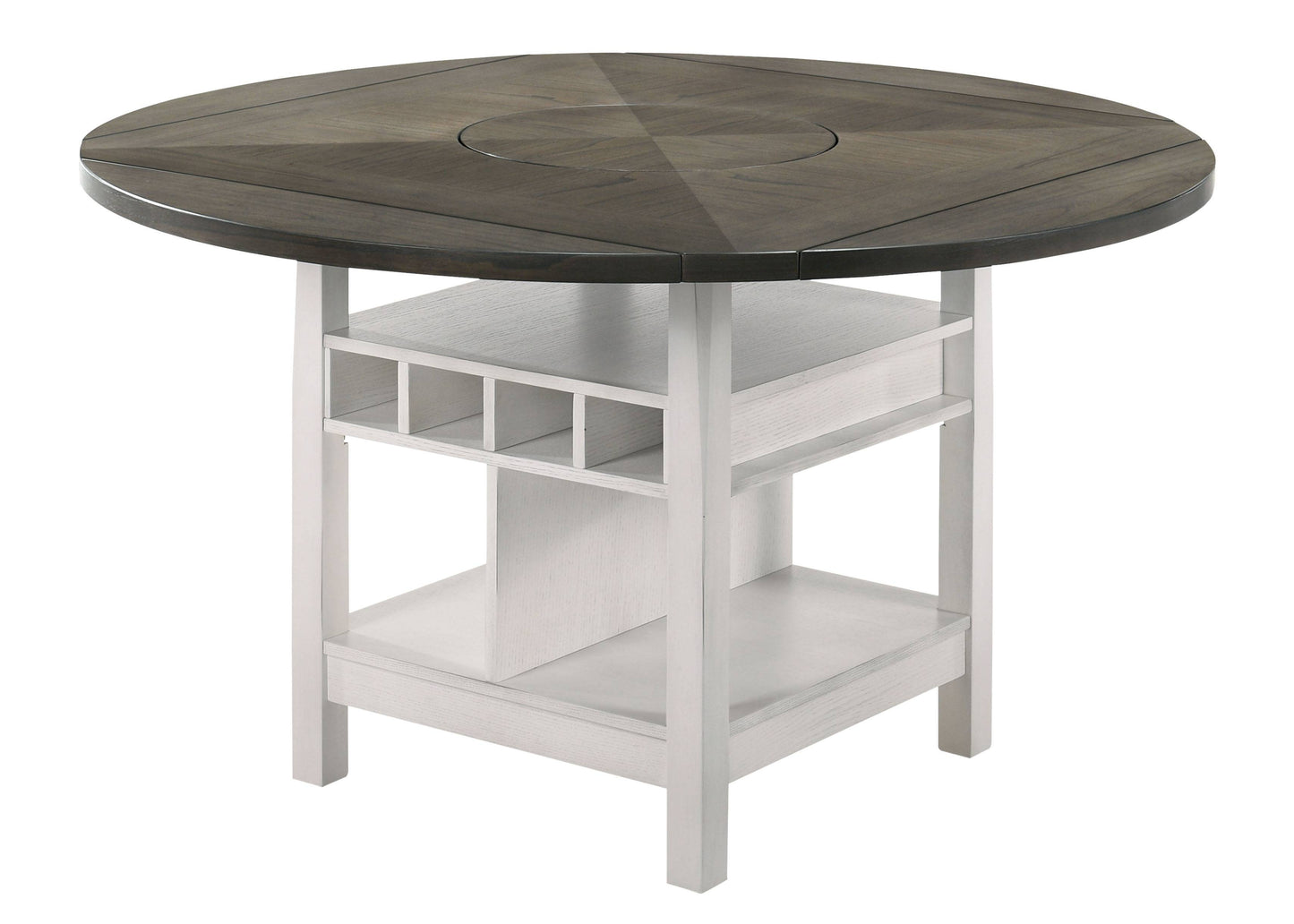 Furniture of America Summerland Multi-Storage Counter Height Dining Table in White and Gray IDF-3733WG-RPT