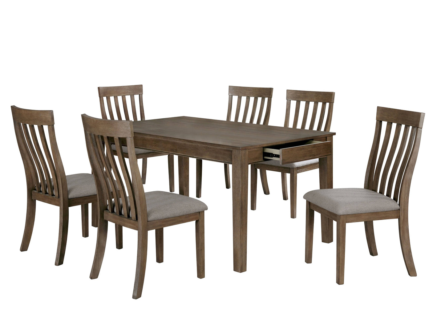 Furniture of America Veronda Transitional 7-Piece Solid Wood Dining Set IDF-3739T-7PC