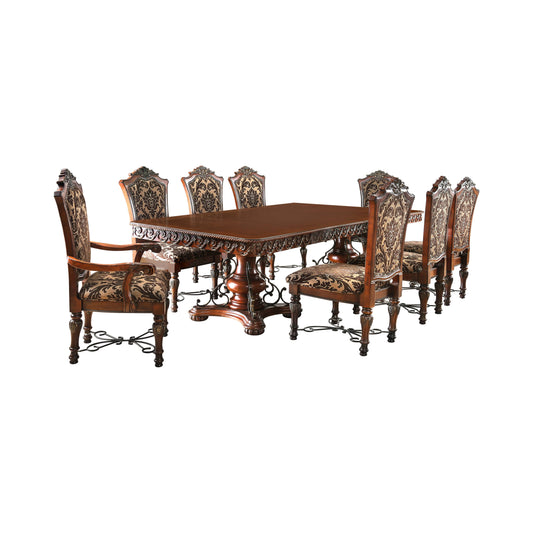 Furniture of America Emari Traditional 9-Piece Solid Wood Dining Set IDF-3788T-9PC