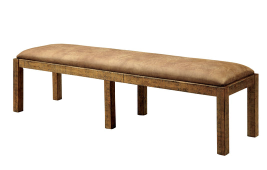 Furniture of America Lyon Cottage Padded Dining Bench IDF-3829BN