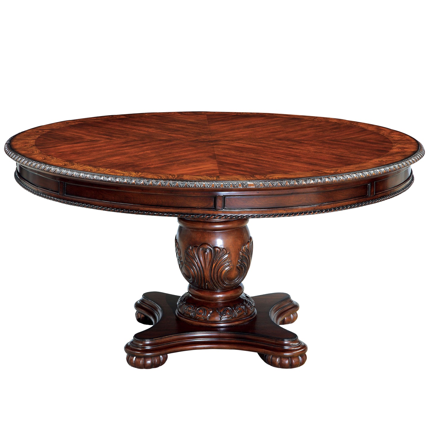 Furniture of America Napa Traditional Round Pedestal Dining Table IDF-3845CH-RT