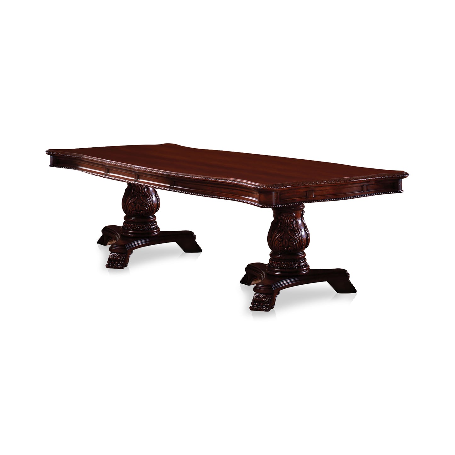 Furniture of America Mercera Traditional Double Pedestal Dining Table IDF-3845P-CH-T