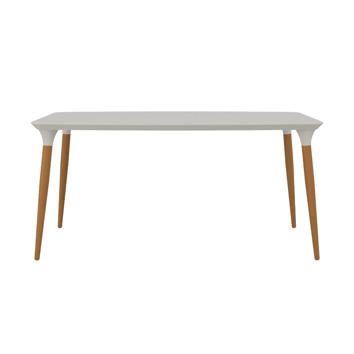 Manhattan Comfort HomeDock 62.99 Rectangle Dining Table with Seating Capacity for 6 in Off White and Cinnamon 1015551