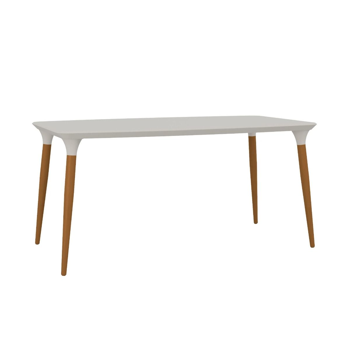 Manhattan Comfort HomeDock 62.99 Rectangle Dining Table with Seating Capacity for 6 in Off White and Cinnamon 1015551