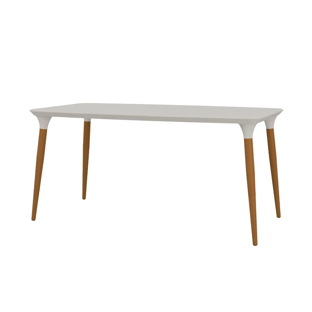 Manhattan Comfort HomeDock 62.99 Rectangle Dining Table with Seating Capacity for 6 in Off White and Cinnamon 1015551