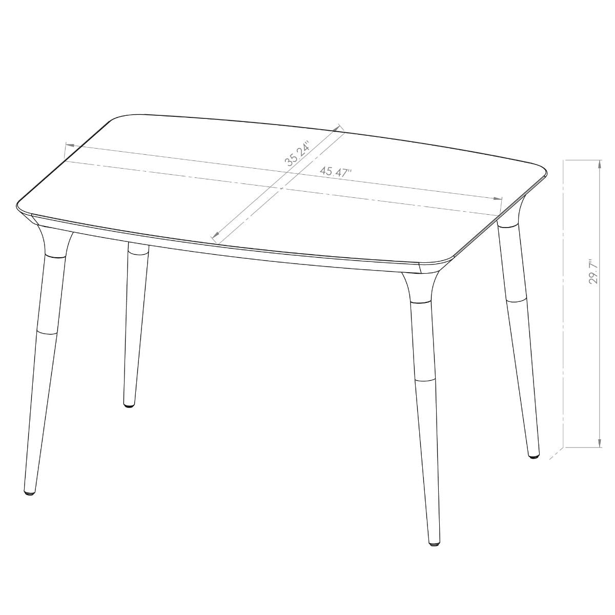 Manhattan Comfort HomeDock 45.47 Rectangle Dining Table with Seating Capacity for 4 in Off White and Cinnamon 1015751