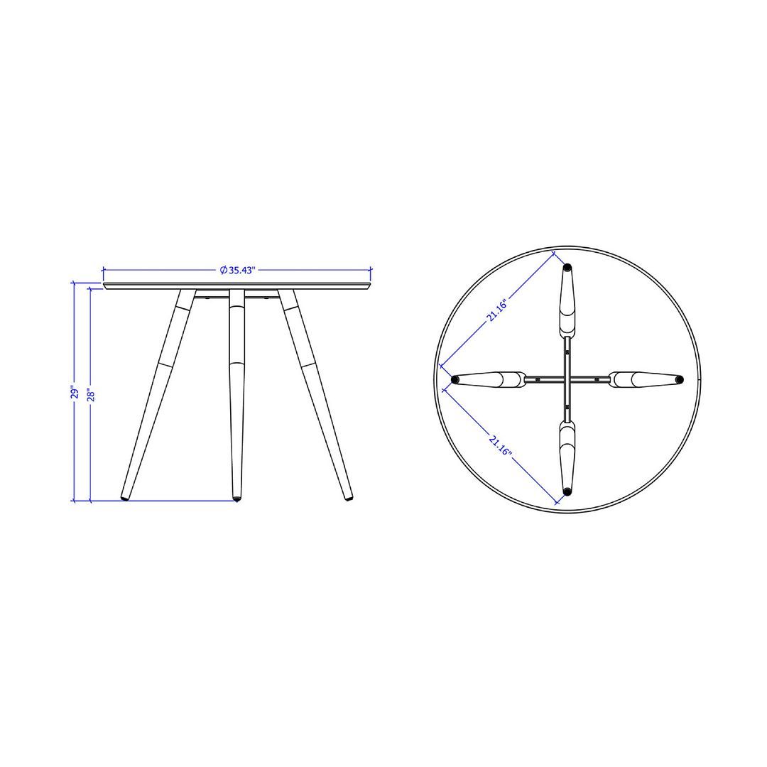 Manhattan Comfort Athena 35.43 Round Dining Table