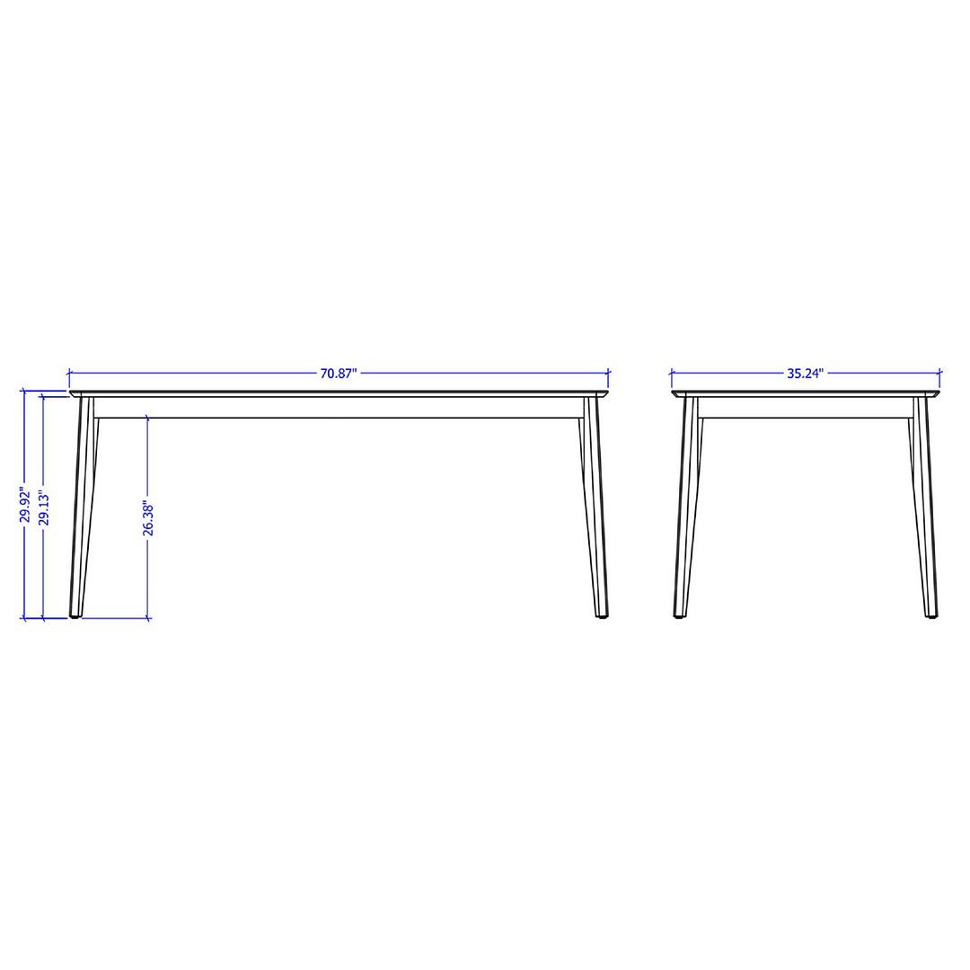 Manhattan Comfort Tudor 70.86 Dining Table