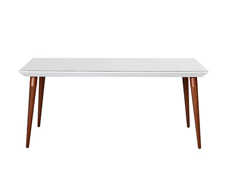 Manhattan Comfort Utopia 62.99" Modern Beveled Rectangular Dining Table with Glass Top