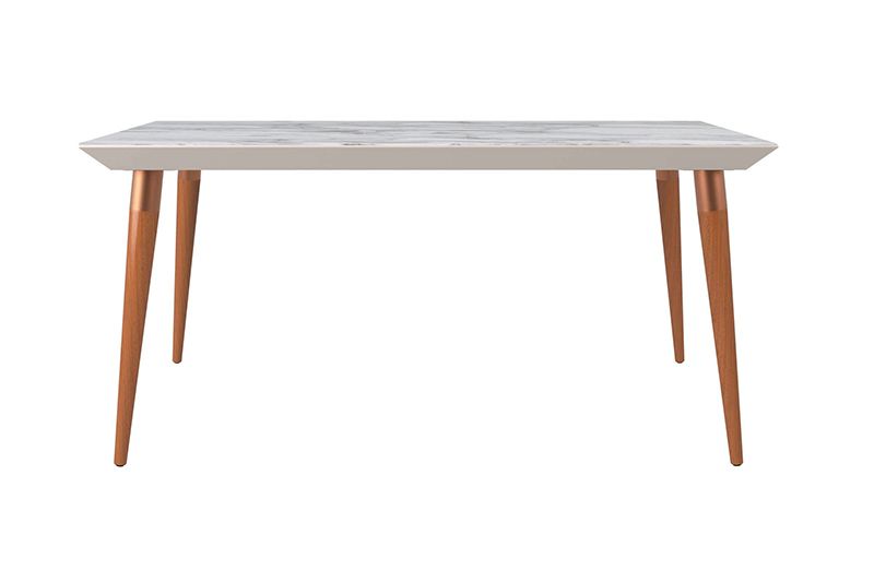 Manhattan Comfort Utopia 62.99" Modern Beveled Rectangular Dining Table with Glass Top