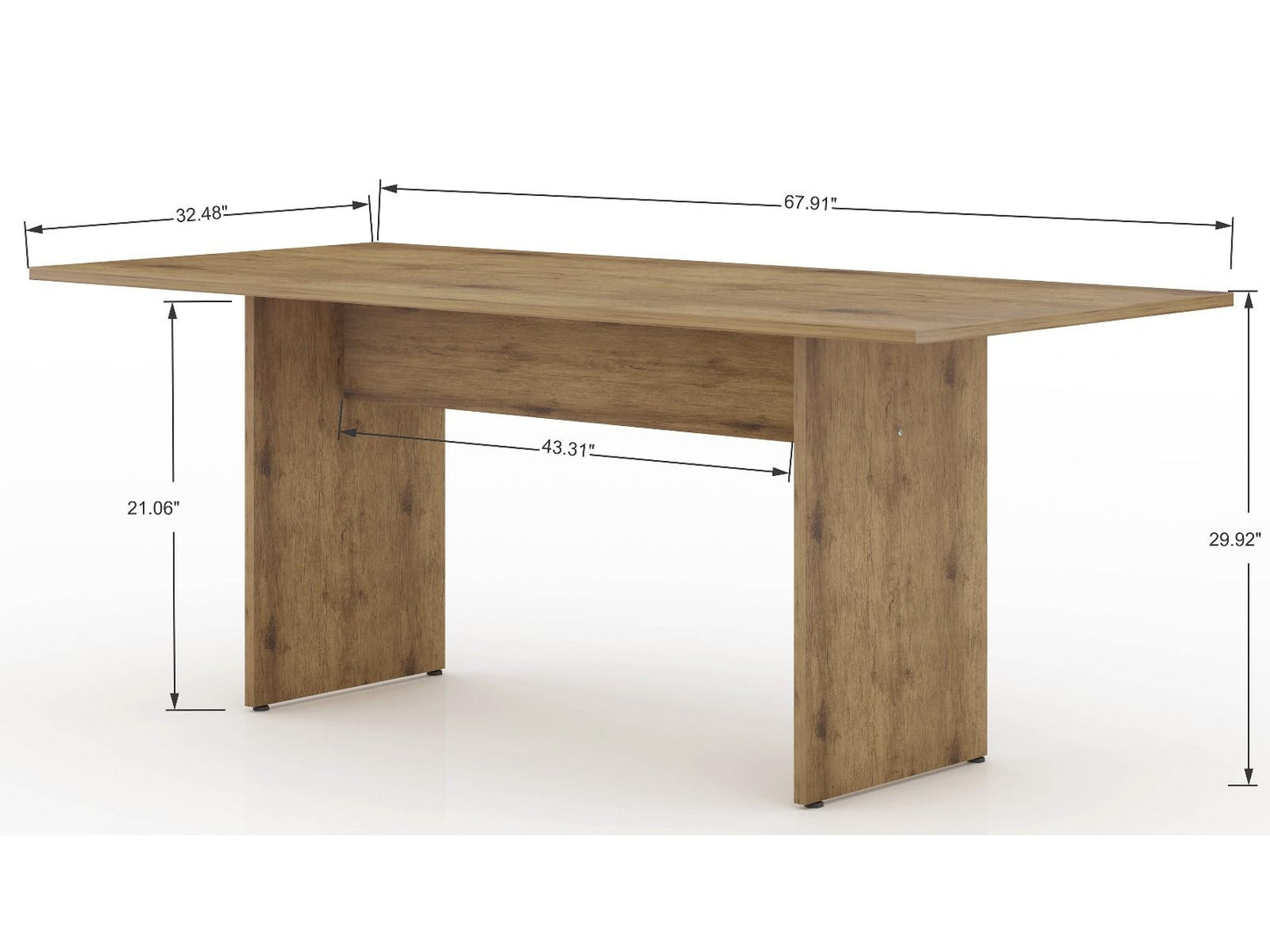 Manhattan Comfort NoMad 67.91 Rustic Country Dining Table in Nature 122GMC77