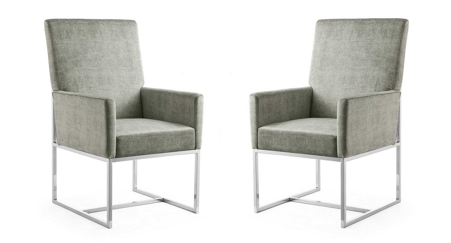 Manhattan Comfort Element Velvet Dining Armchair (Set of 2)