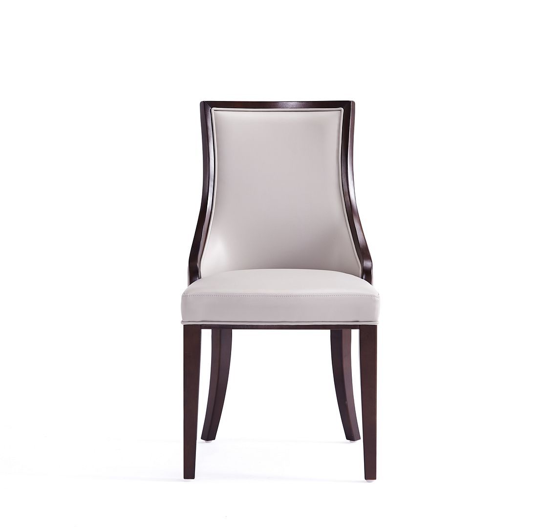 Manhattan Comfort Grand Faux Leather Dining Chairs - Set of 4 in Light Grey 2-DC048-LG