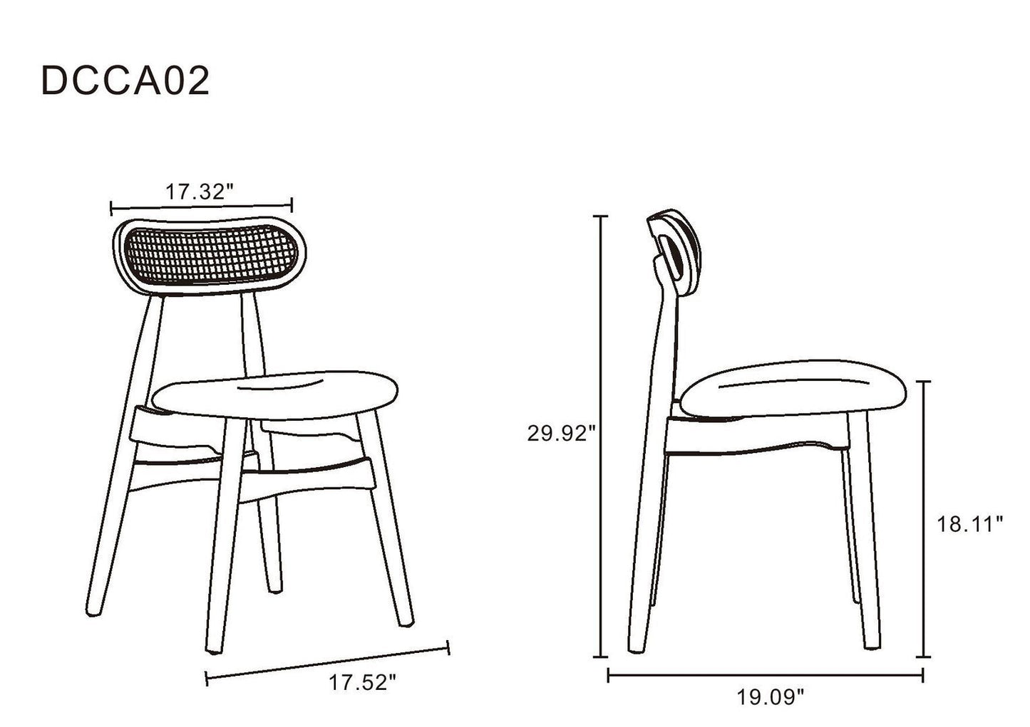 Manhattan Comfort Colbert Dining Chair with Upholstered Seating - Set of 4