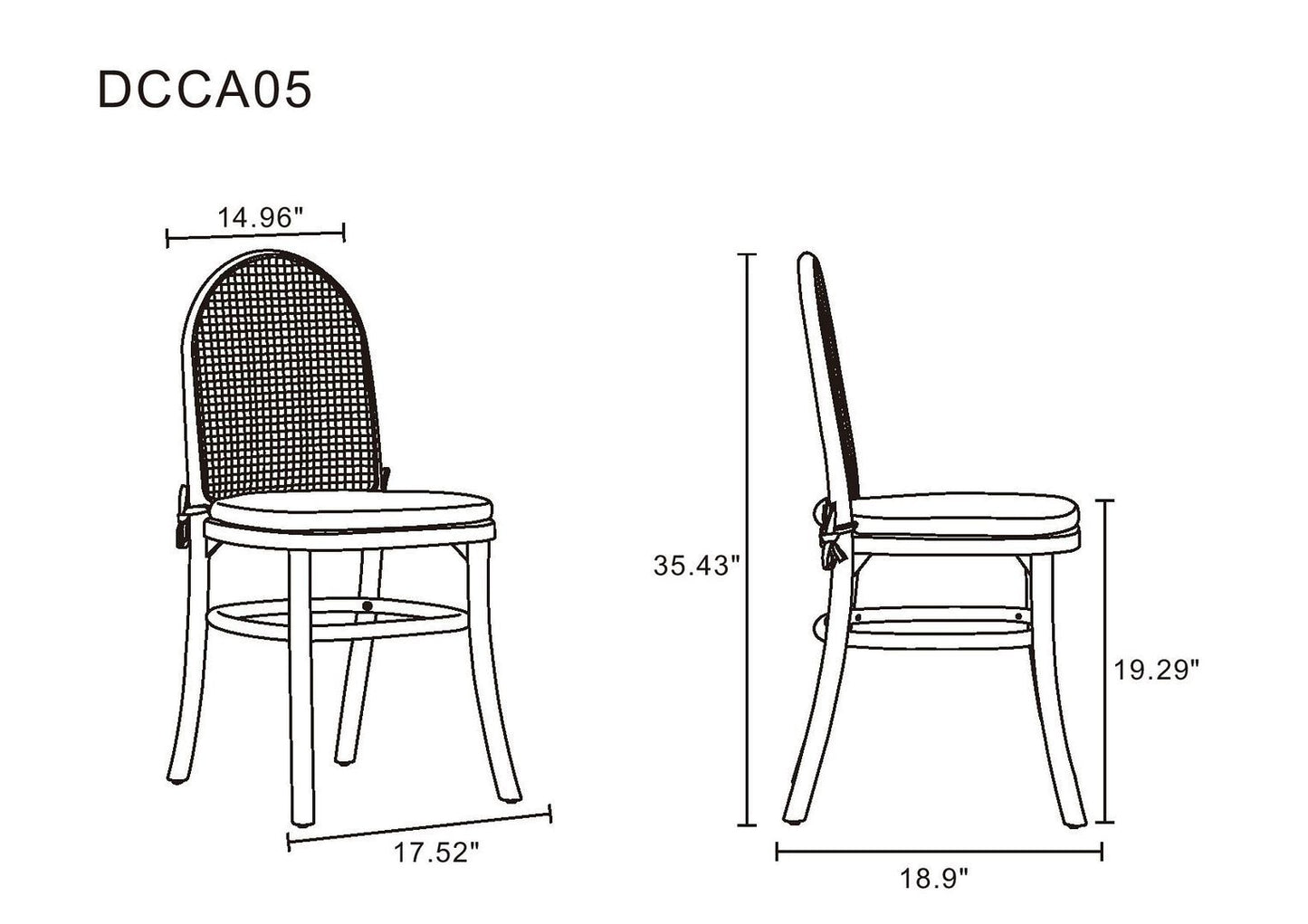 Manhattan Comfort Paragon Dining Chair 1.0 with Cushions - Set of 4