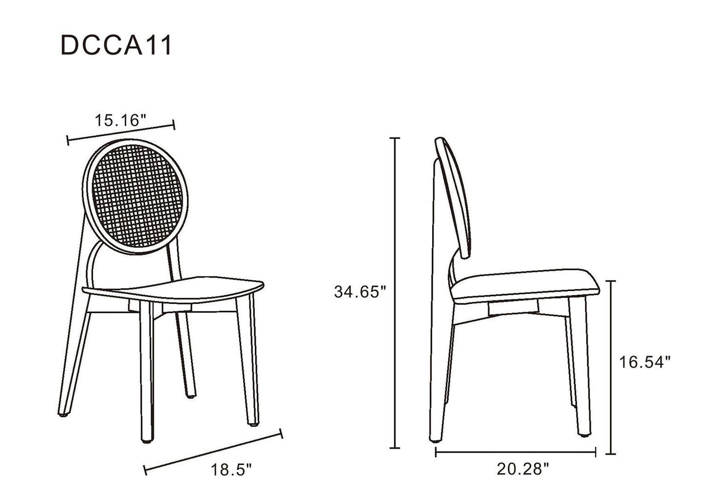 Manhattan Comfort Versailles Round Dining Chair - Set of 4