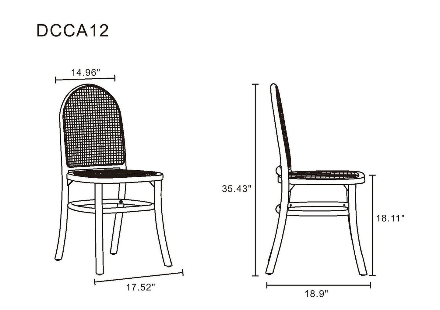 Manhattan Comfort Paragon Dining Chair 2.0 - Set of 4