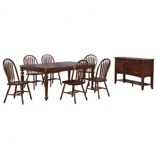 Sunset Trading Andrews 8 Piece 76" Rectangular Extendable Dining Set DLU-ADW4276-820-SBCT8P