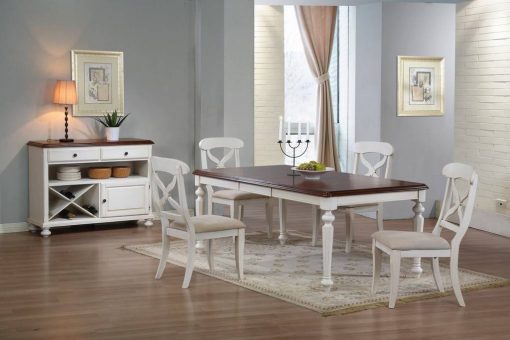 Sunset Trading Andrews 6 Piece 76" Rectangular Butterfly Extendable Dining Set DLU-ADW4276-C12-SRAW6PC