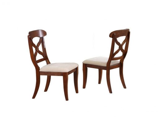 Sunset Trading Andrews 6 Piece 76" Wide Butterfly Extendable Dining Set | Chestnut Brown | Server | Seats 8 DLU-ADW4276-C12-SRCT6PC