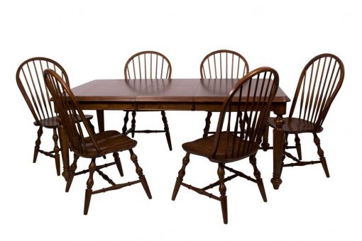 Sunset Trading Andrews 7 Piece 76" Rectangular Extendable Dining Set | Butterfly Leaf Table | Chestnut Brown | Seats 8 DLU-ADW4276-C30-CT7PC