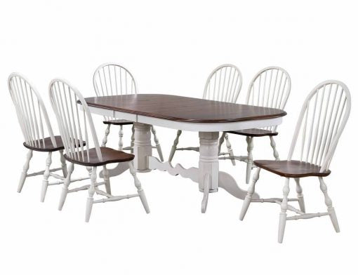 Sunset Trading Andrews 7 Piece 96" Oval Double Pedestal Extendable Dining Set DLU-ADW4296-C30-AW7PC