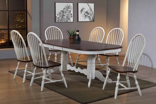 Sunset Trading Andrews 7 Piece 96" Oval Double Pedestal Extendable Dining Set DLU-ADW4296-C30-AW7PC