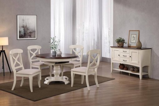 Sunset Trading Andrews 6 Piece 48" Round or 66" Oval Extendable Dining Set  DLU-ADW4866-C12-SBAW6P