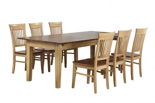 Sunset Trading Brook 7 Piece 134" Rectangular Extendable Dining Table | Seats 12 DLU-BR134-C70-PW7PC