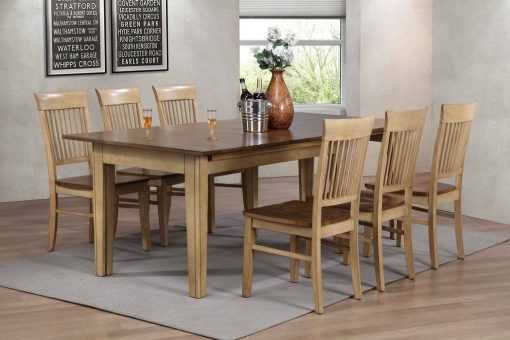 Sunset Trading Brook 7 Piece 134" Rectangular Extendable Dining Table | Seats 12 DLU-BR134-C70-PW7PC