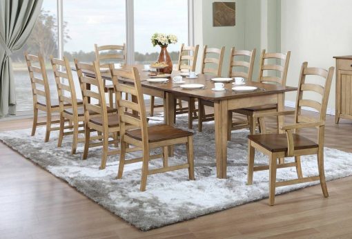 Sunset Trading Brook 11 Piece 134" Rectangular Extendable Dining Set | Arm Chairs | Seats 12 DLU-BR134-PW11PC