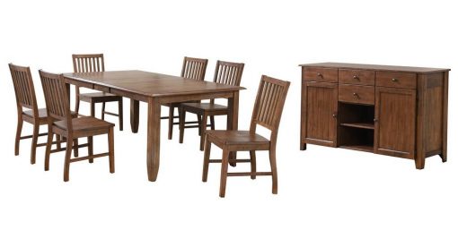 Sunset Trading Simply Brook 8 Piece 72" Rectangular Extendable Table Dining Set  DLU-BR4272-C60-AMSB8PC