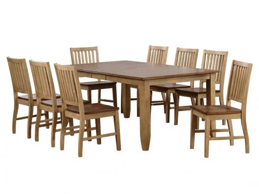 Sunset Trading Brook 9 Piece 72" Rectangular Extendable Table Dining Set | Seats 8 DLU-BR4272-C60-PW9PC