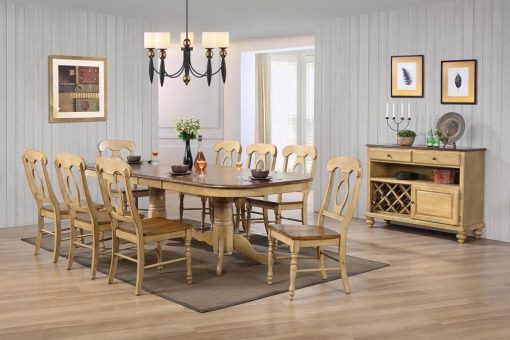 Sunset Trading Brook 10 Piece 96" Oval Extendable Dining Set with Napoleon Chairs DLU-BR4296-C50-SRPW10PC