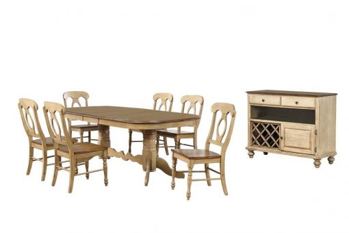 Sunset Trading Brook 8 Piece 96" Oval Extendable Dining Set with Napoleon Chairs DLU-BR4296-C50-SRPW8PC