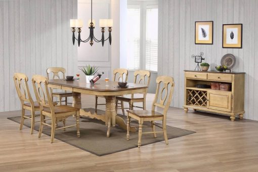 Sunset Trading Brook 8 Piece 96" Oval Extendable Dining Set with Napoleon Chairs DLU-BR4296-C50-SRPW8PC