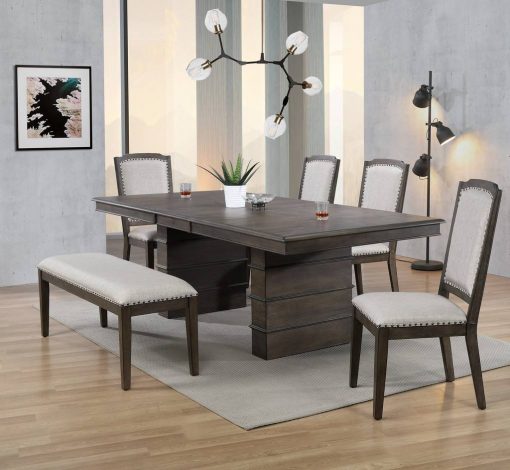 Sunset Trading Cali 6 Piece 96" Rectangular Extendable Dining Table Set DLU-CA113-4C-BN6PC