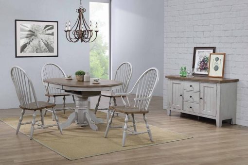 Sunset Trading Country Grove 42" Round to 60" Oval Extendable Dining Table Set DLU-CG4260-30AGOB6