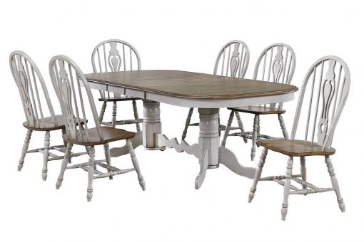 Sunset Trading Country Grove 7 Piece 96" Oval Double Pedestal Extendable Dining Table Set DLU-CG4296-124SGO7