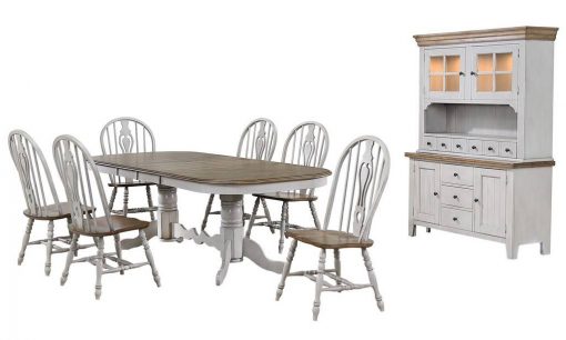 Sunset Trading Country Grove 8 Piece 96" Oval Double Pedestal Extendable Dining Table Set DLU-CG4296-124SGOBH8