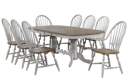 Sunset Trading Country Grove 9 Piece 96" Oval Double Pedestal Extendable Dining Table Set DLU-CG4296-30AGO9