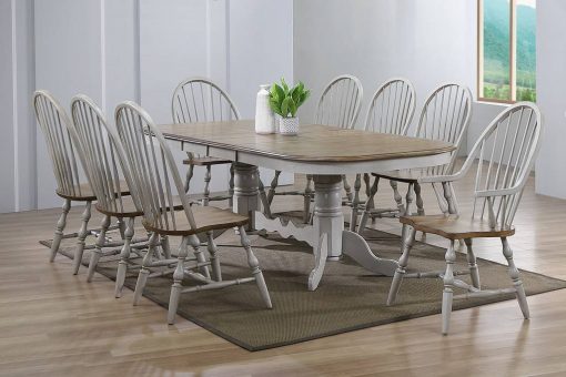 Sunset Trading Country Grove 9 Piece 96" Oval Double Pedestal Extendable Dining Table Set DLU-CG4296-30AGO9