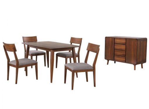 Sunset Trading Mid Century 6 Piece 60" Rectangular Dining Table Set DLU-MC3660-C45-SR6P