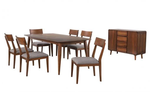 Sunset Trading Mid Century 8 Piece 78" Rectangular Dining Table Set DLU-MC4278-C45-SR8P