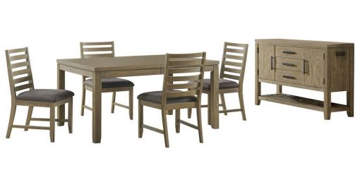 Sunset Trading Saunders 6PC Extendable Dining Table Set ED-D18620TB-4S-SV6P