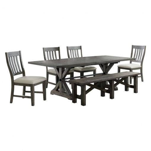 Sunset Trading Trestle 6 Piece Dining Set with Bench ED-SK100-170BN-6P