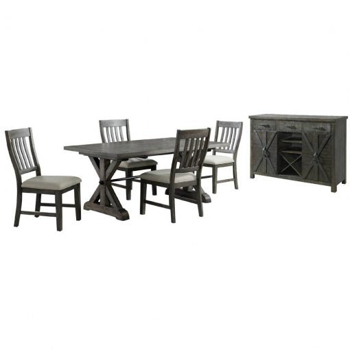 Sunset Trading Trestle 6 Piece Dining Set ED-SK100-170SR-6P